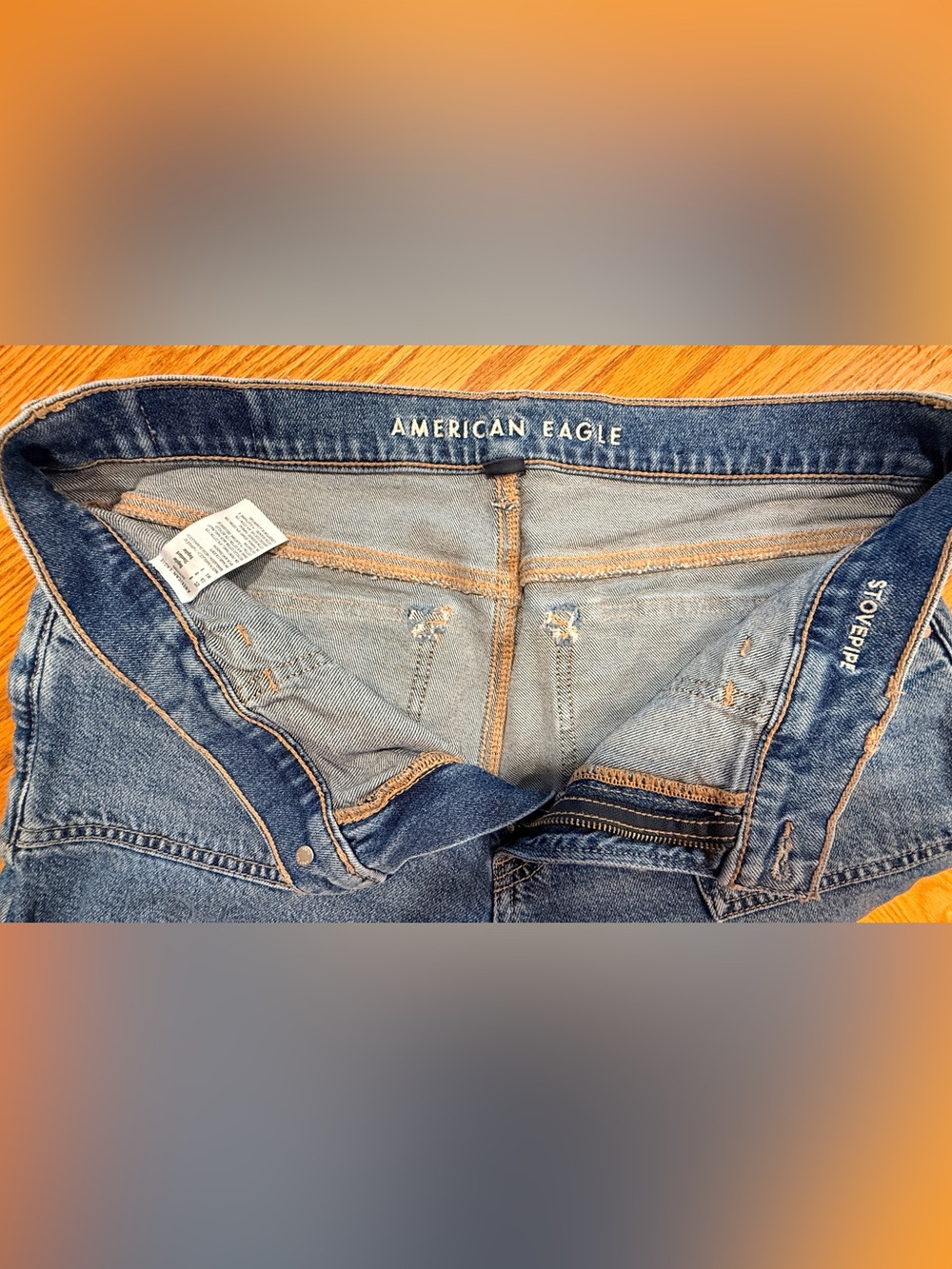 American Eagle Stovepipe Denim Jeans 8 - Picture 2 of 4